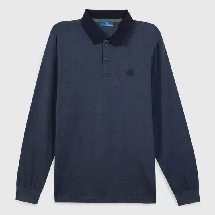 Men's Long Sleeve Polo Shirt - TBS Pekanpol Navy