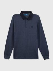 Polo manches longues Homme - PEKANPOL Bleu Marine