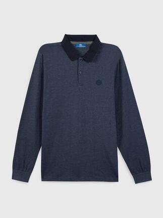 Polo manches longues Homme - PEKANPOL Bleu Marine