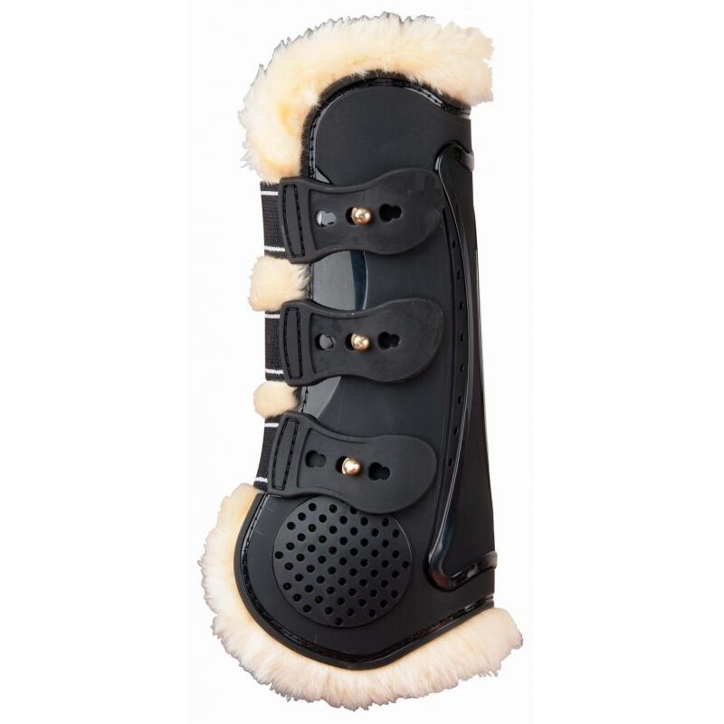 Front gaiters for open horses with synthetic sheepskin lining T de T Proteck Com 1/2