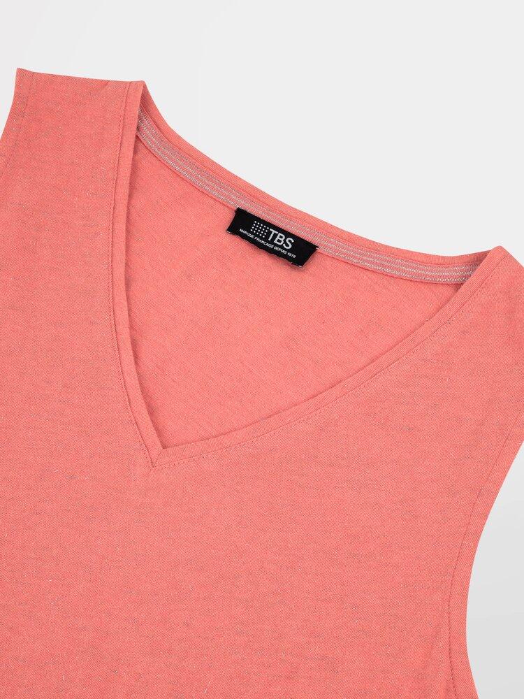 Camiseta sin mangas rosa para mujer TBS ADINADEB0 5/5