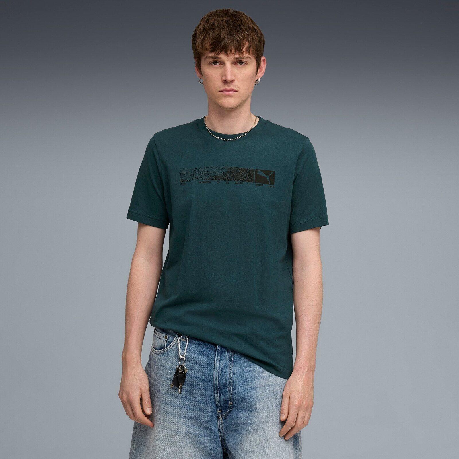 T-shirt Puma tech Graphic Tee, Vert, Hommes 4/5