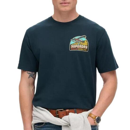 Superdry Travel Herren T-Shirt Marineblau