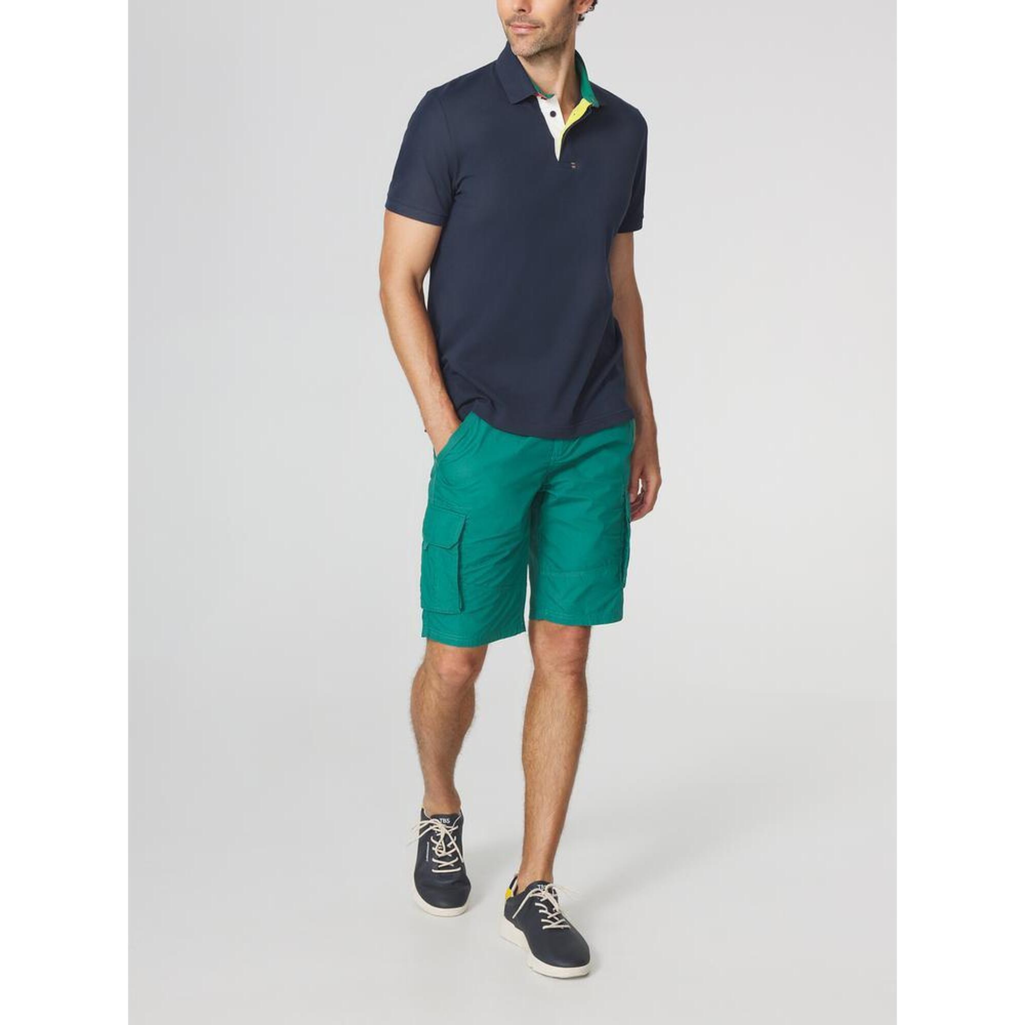 Tbs - Polo Manches Courtes Homme Clidepol Navy, 100% Coton, Fabriqué Au Bangladesh. - Chemise Manches Courtes - Bleu|vert - Decathlon