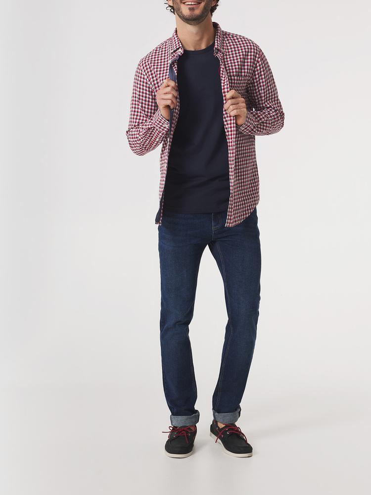Chemise manches longues Homme - PERRICHE Rose/rouge 2/5