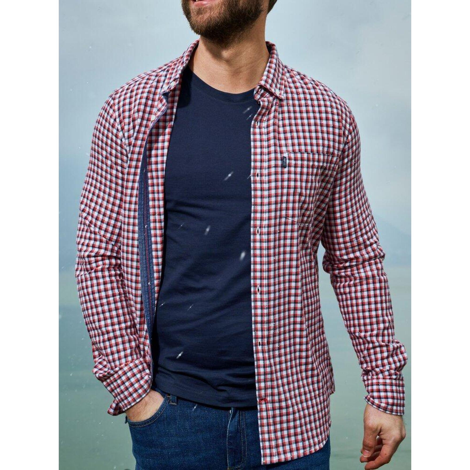 Tbs - Chemise Manches Longues Homme - Perriche Rose/rouge - Chemise Manches Longues - Rouge - Decathlon
