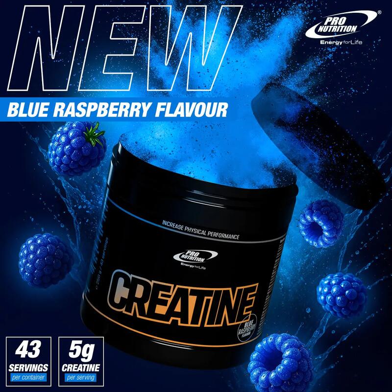 Creatine Monohydrate, Blue Raspberry, 250g