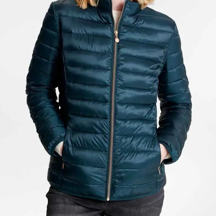 Women's Green Puffer Jacket TBS Naeliblo