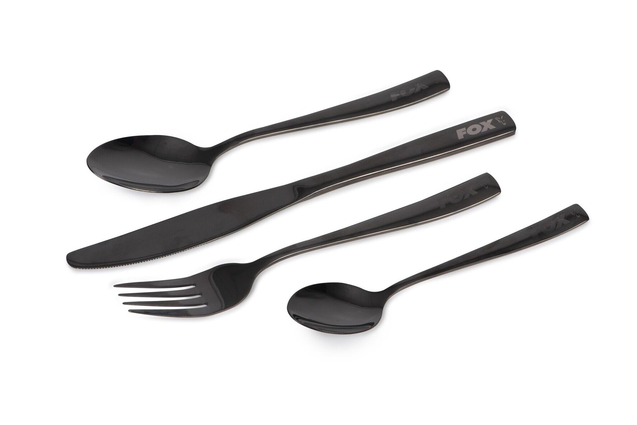 Ensemble de couverts Fox Cookware en acier inoxydable noir 1/7