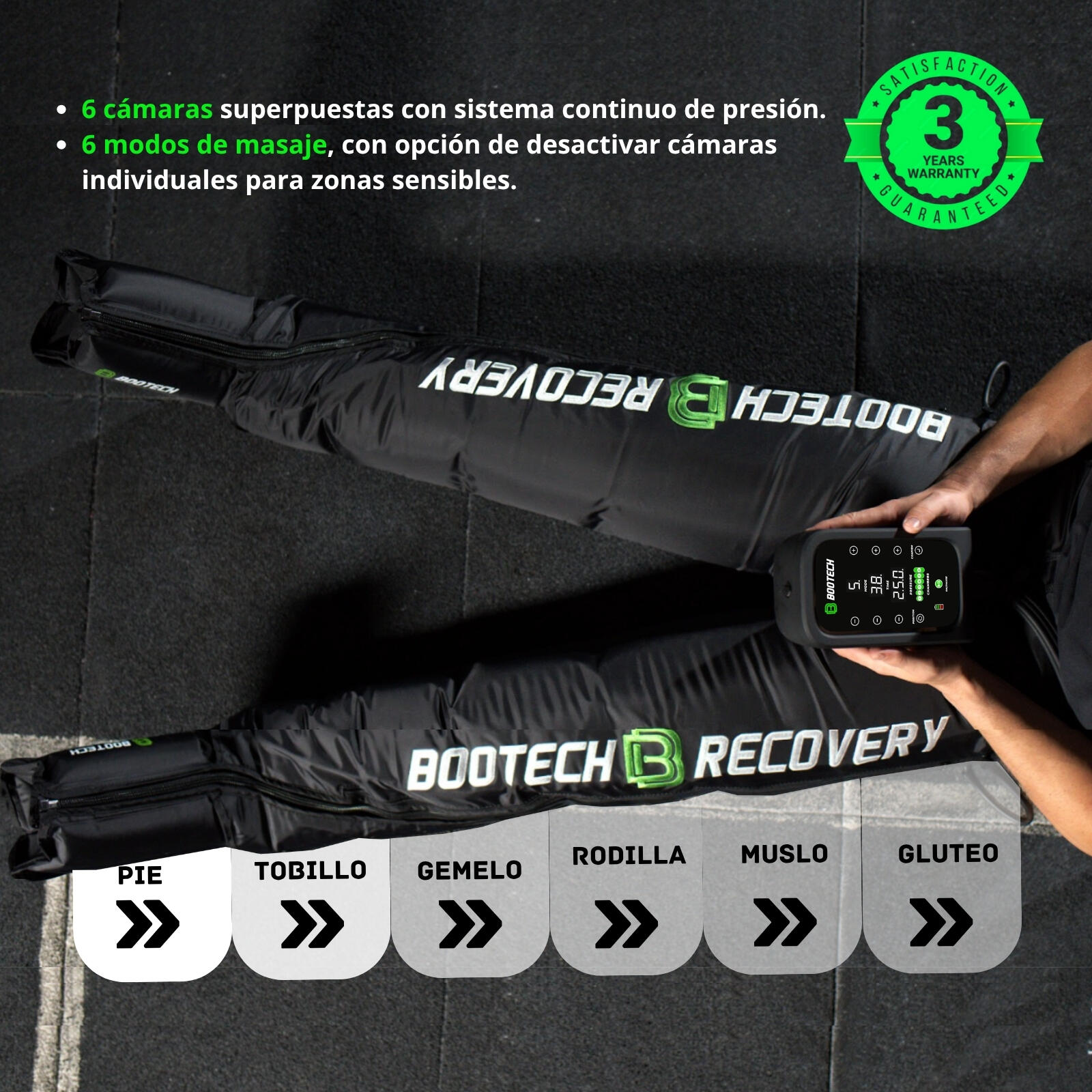 Pantalon de pressothérapie BT-PRO 6.0 avec 6 chambres à air - Massage des jambes 5/7