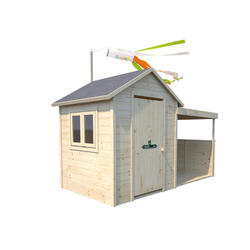 Cabane en bois avec préau SARAH