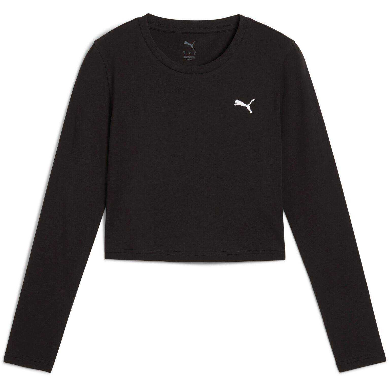Blouse Puma Wardrobe Ess Longsleeve Baby Tee, Noir, Femmes 5/5