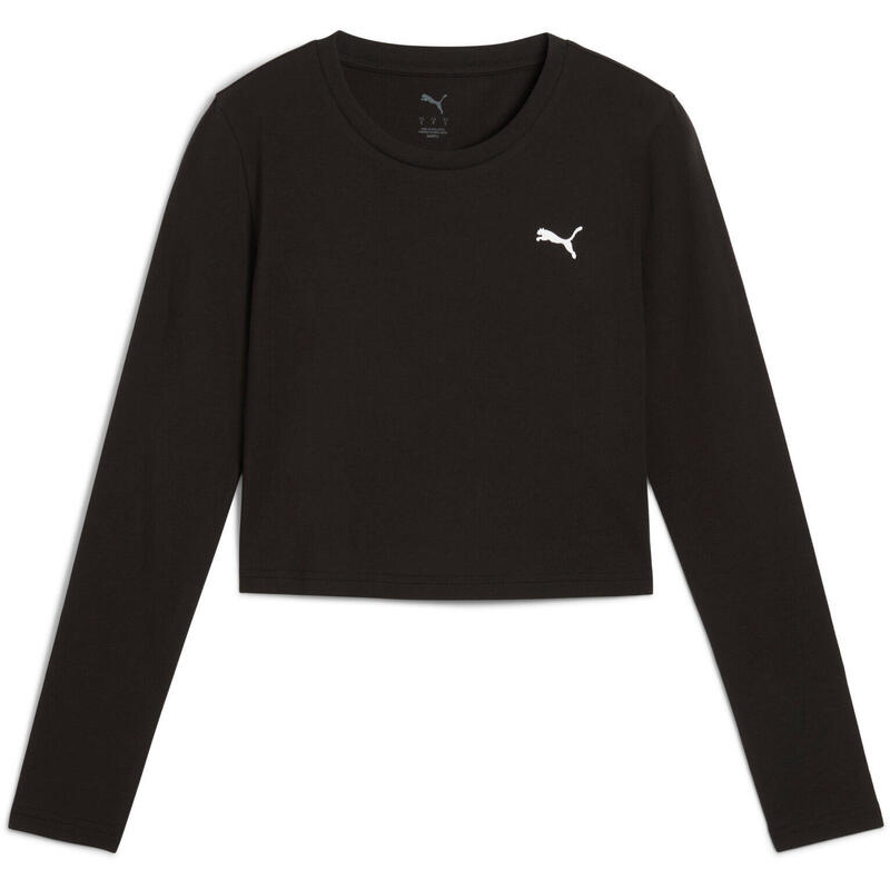 Bluza femei Puma Wardrobe Ess Longsleeve Baby Tee, Negru
