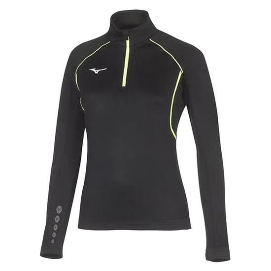 Felpa Nera Donna Mizuno Warmer per Allenamento