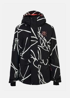 Watts clever ski jas dames zwart/wit/roze