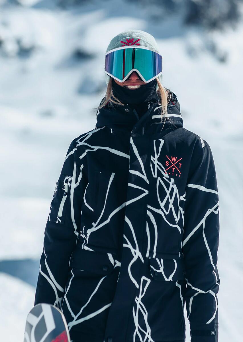 WATTS Clever Ski Jas Dames Zwart/Wit/Roze 2/4