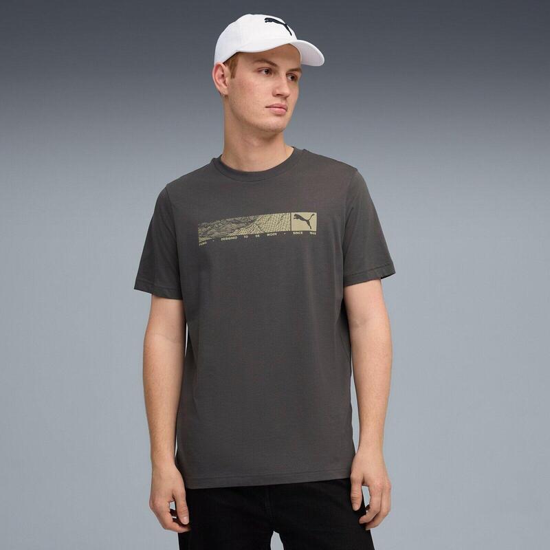 Tricou barbati Puma tech Graphic Tee, Gri