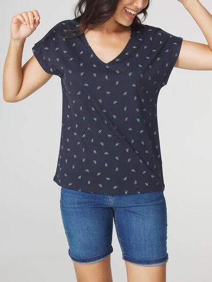 T-shirt manches courtes Femme - EDDENSAN Bleu Marine