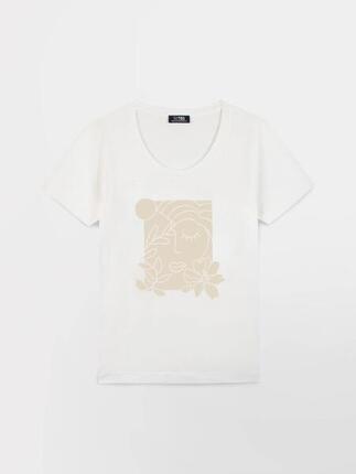 T-shirt femme OSIATTEE Arctique 100% coton - manches courtes, col rond