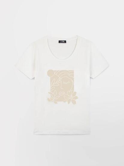 T-shirt femme OSIATTEE Arctique 100% coton - manches courtes, col rond