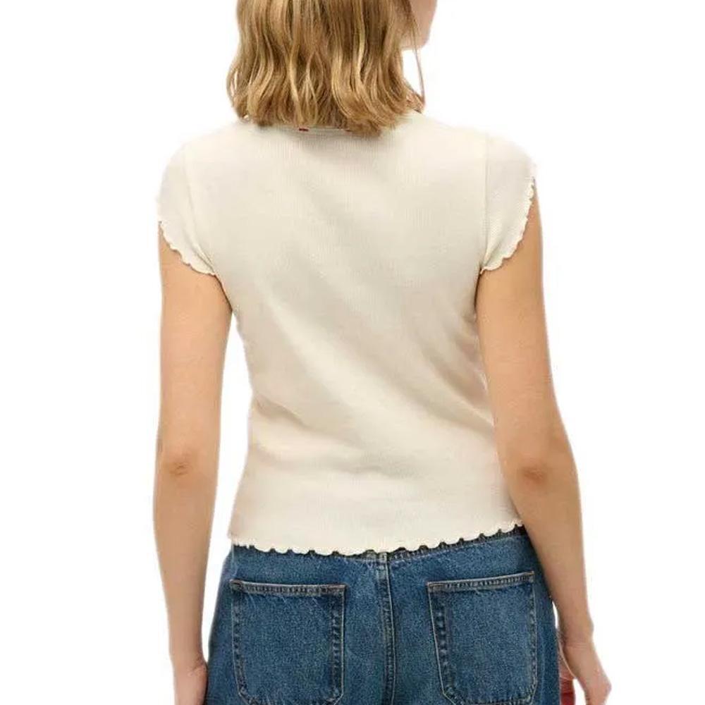 T-Shirt Blanc Femme Superdry Essential Square 2/2