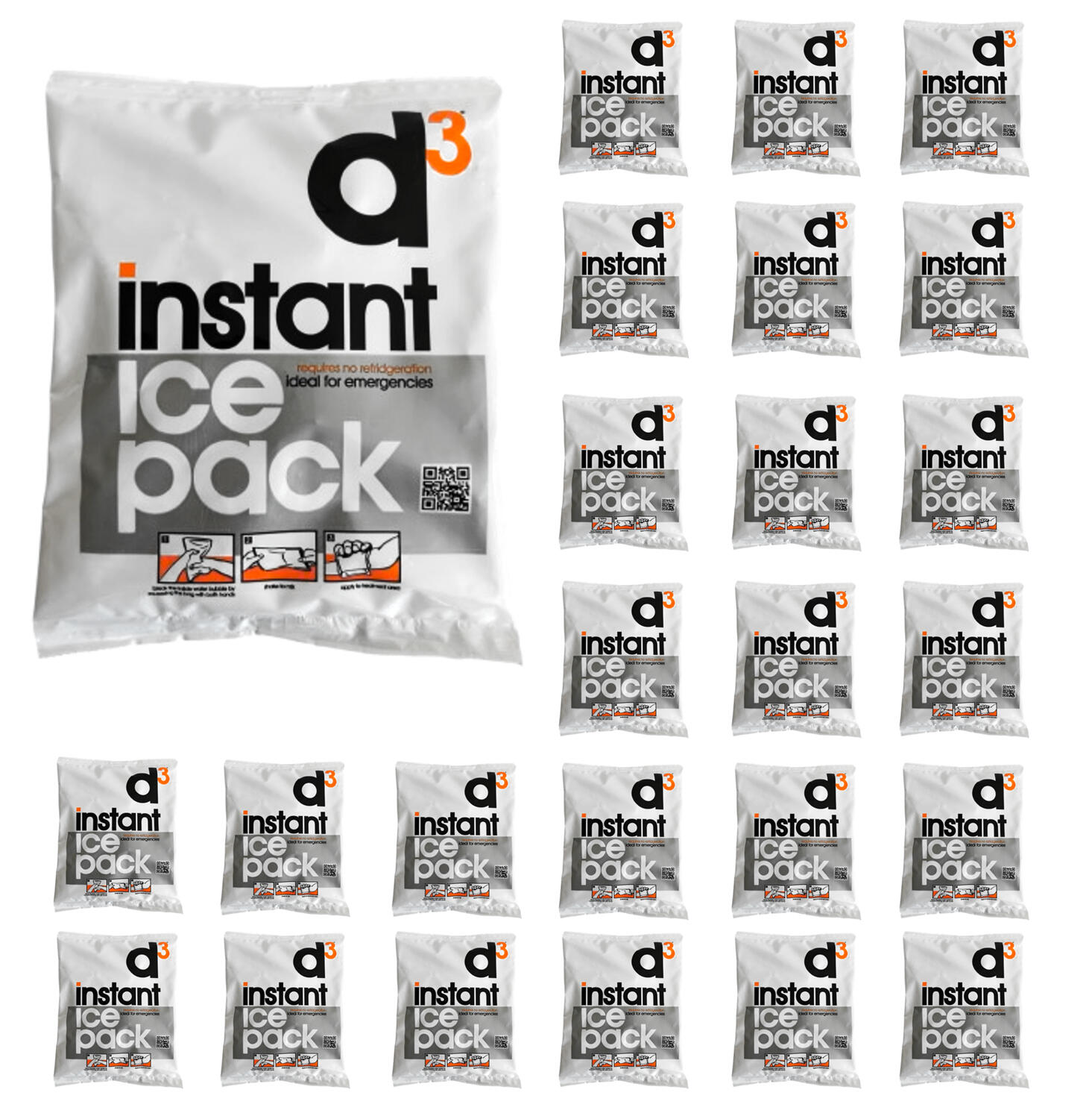 D3 TAPE D3 Ghiaccio Istantaneo | Impacco Freddo Monouso per Traumi Contusioni Sport 25 p