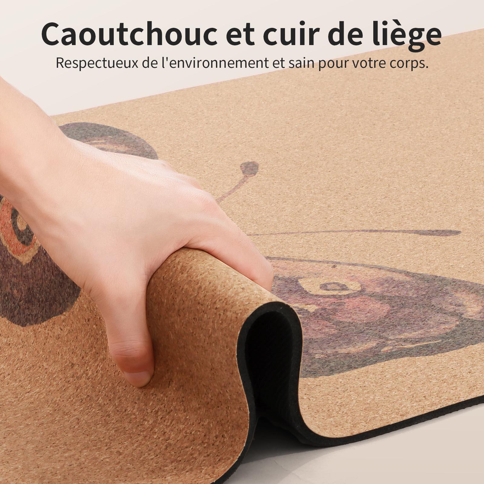 Tapete de yoga - antideslizante - goma y corcho 5mmx68cmx1,83m - Mariposa 3/7