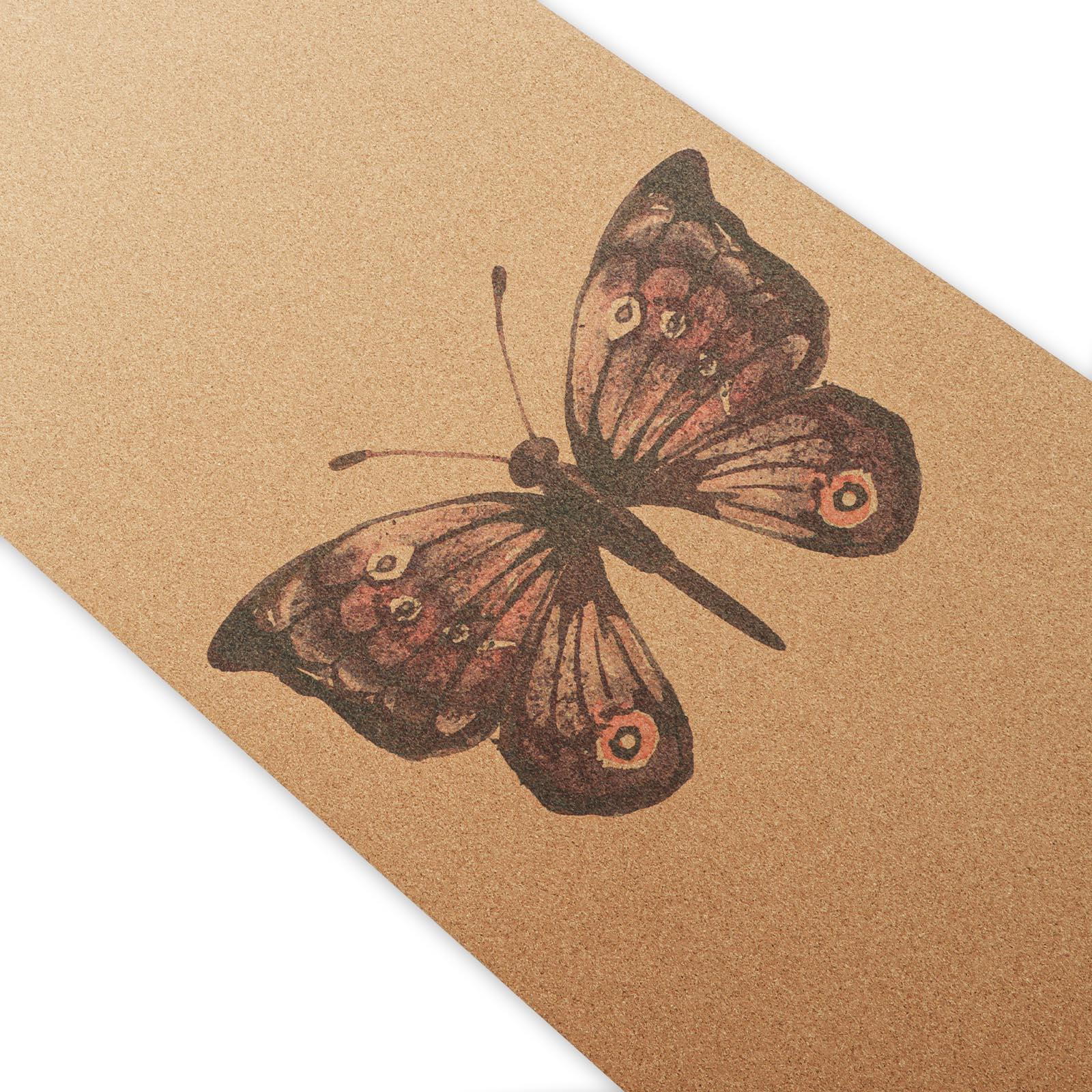 Tapete de yoga - antideslizante - goma y corcho 5mmx68cmx1,83m - Mariposa 2/7