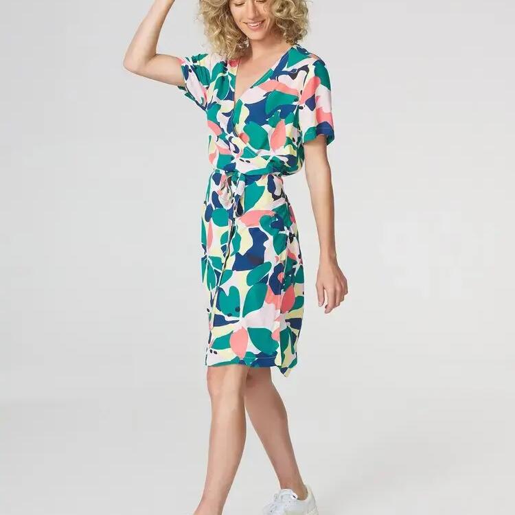 TBS Women's Cactus Green/Blue Dress