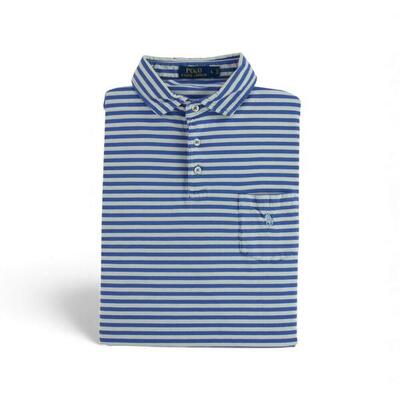 Tweedehands - korte mouw heren polo blauw - als nieuw