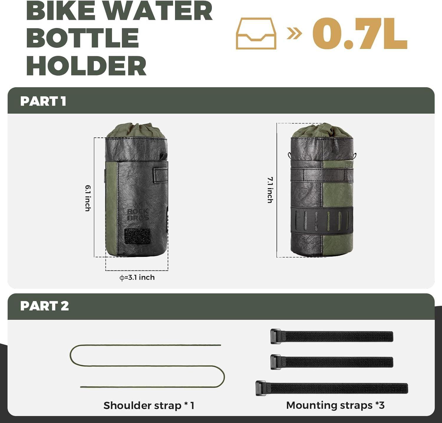 Borsa da manubrio per bicicletta/portaborraccia – Ultraleggera, multi-cinghia 3/3