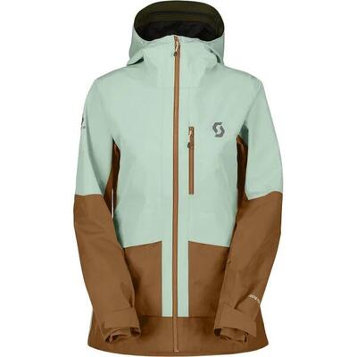 Scott vertic gore-tex 2-laags ski jas dames - groen/bruin
