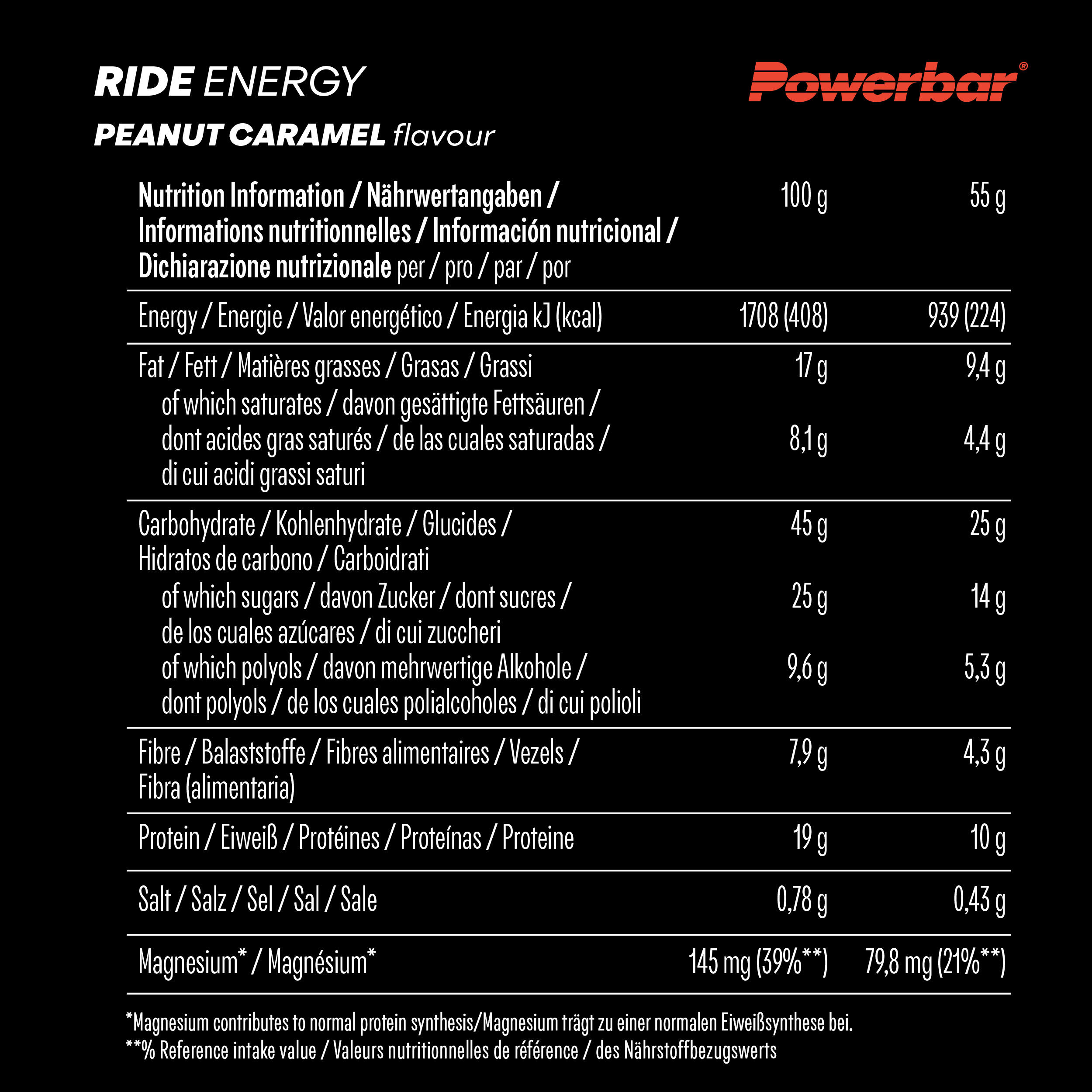 Barres PowerBar Ride – Peanut-Caramel (x18) 6/7