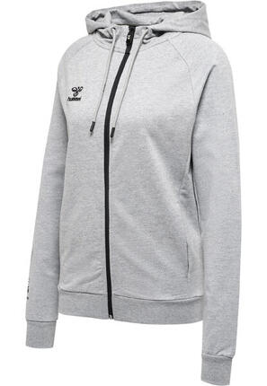 Sudadera con capucha y cremallera de algodón para mujer Hummel Move Grid