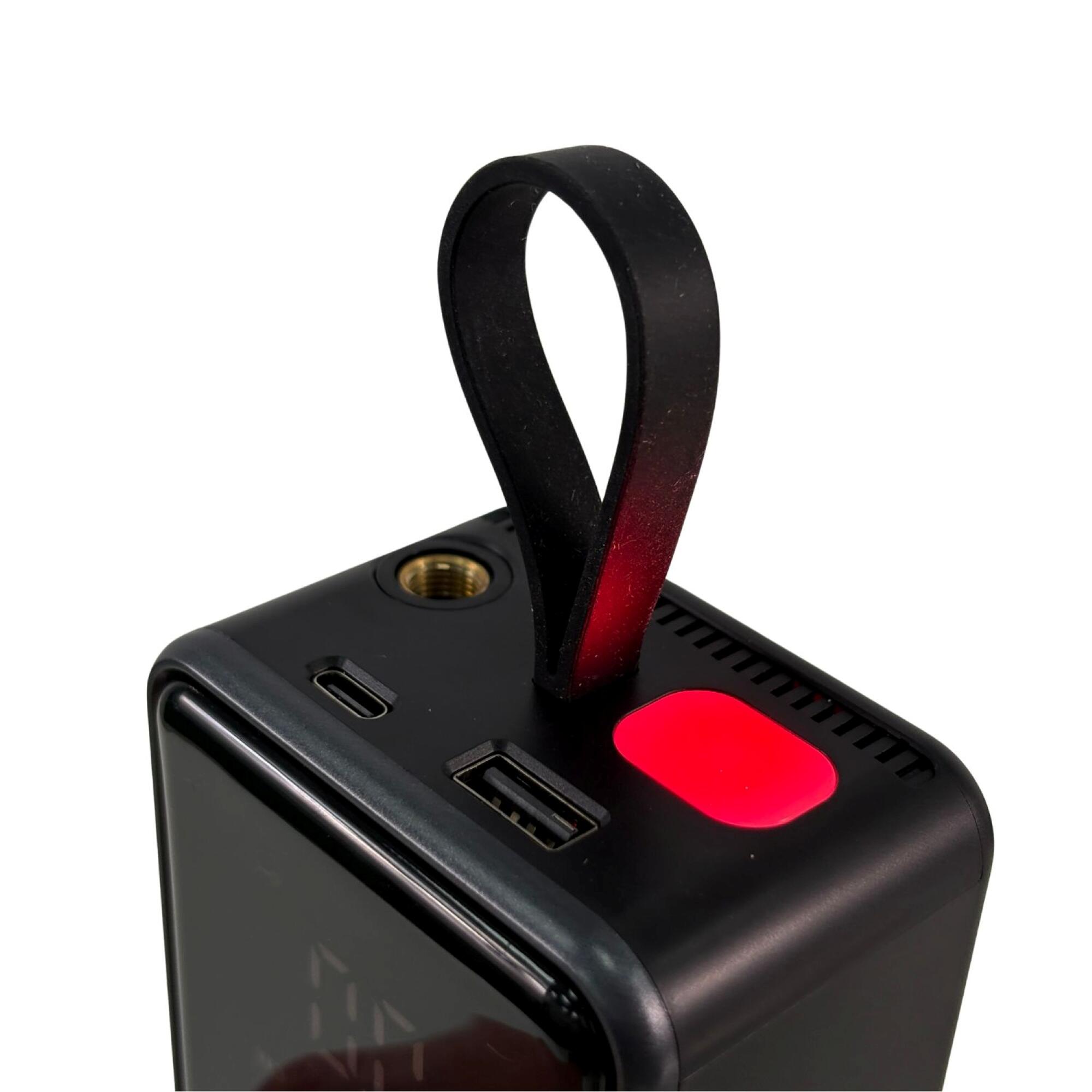Compresseur d’air portable avec lumière et batterie de 2000 mAh, noir 4/4