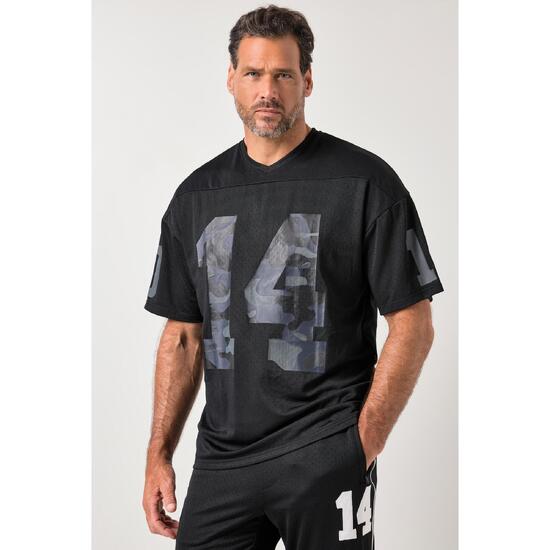 Męska Koszulka siateczkowa fitness rękaw 1/2 oversize nadruki moro