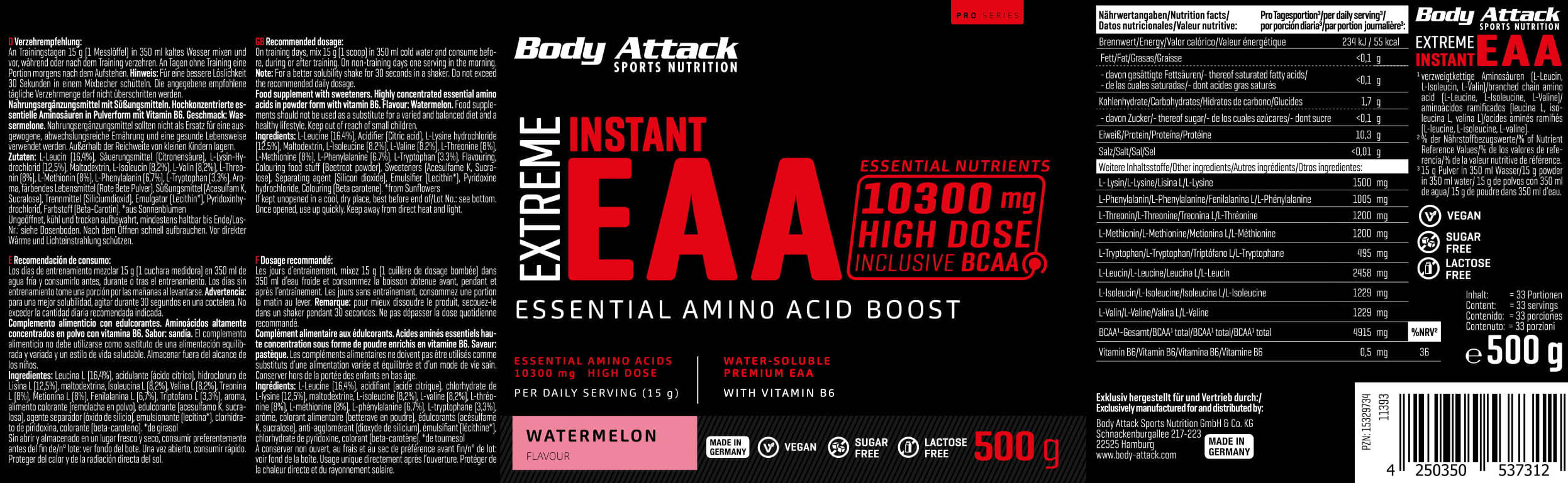Body Attack Extreme Instant EAA - 500g 2/2