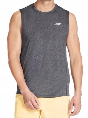 Maglia sportiva da allenamento senza maniche da uomo SKECHERS blu