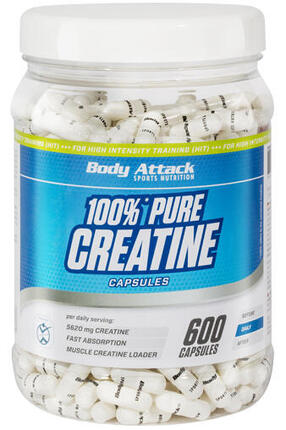 Body Attack 100% Pure Creatine (600 Kapseln)