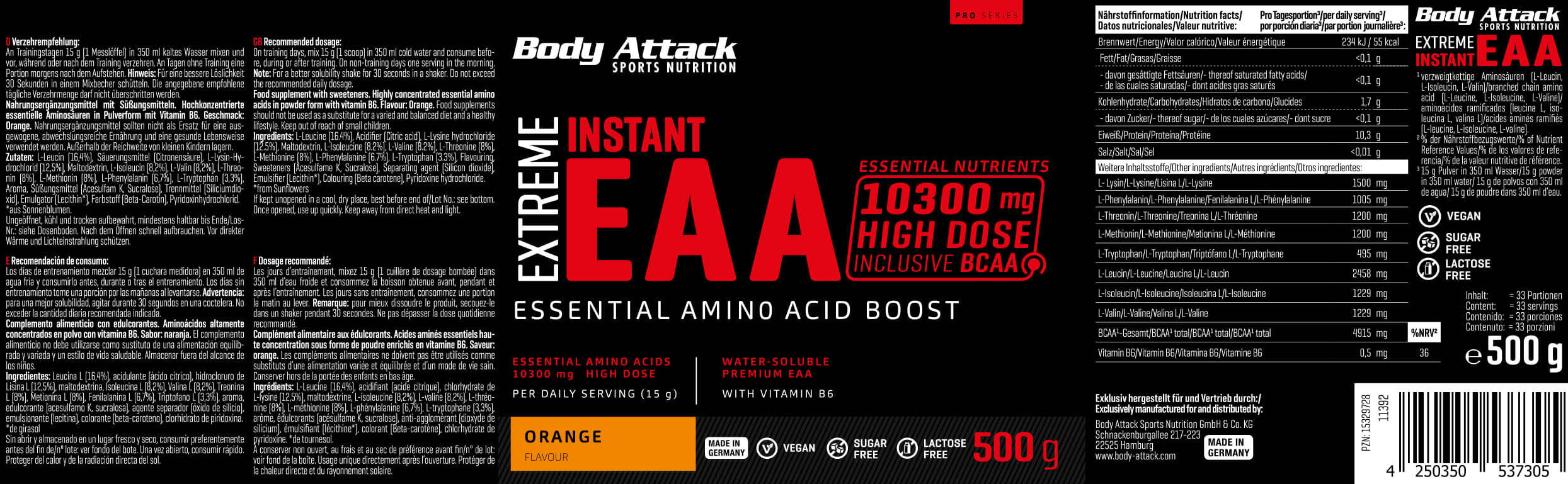 Body Attack Extreme Instant EAA - 500g 2/2