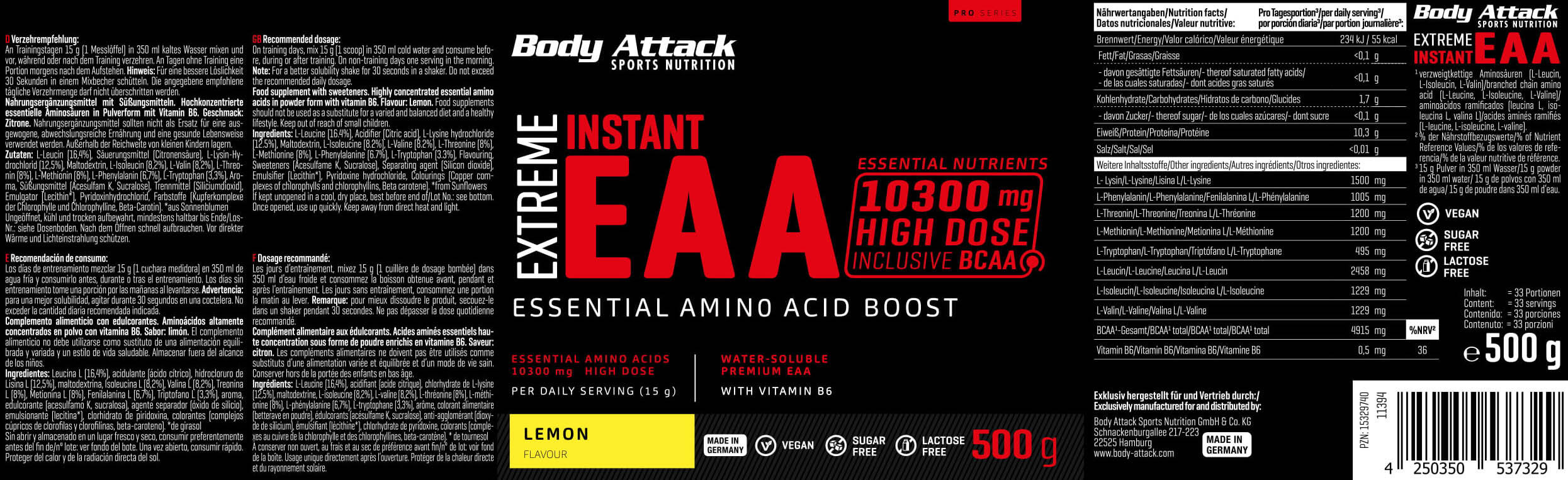 Body Attack Extreme Instant EAA - 500g 2/2