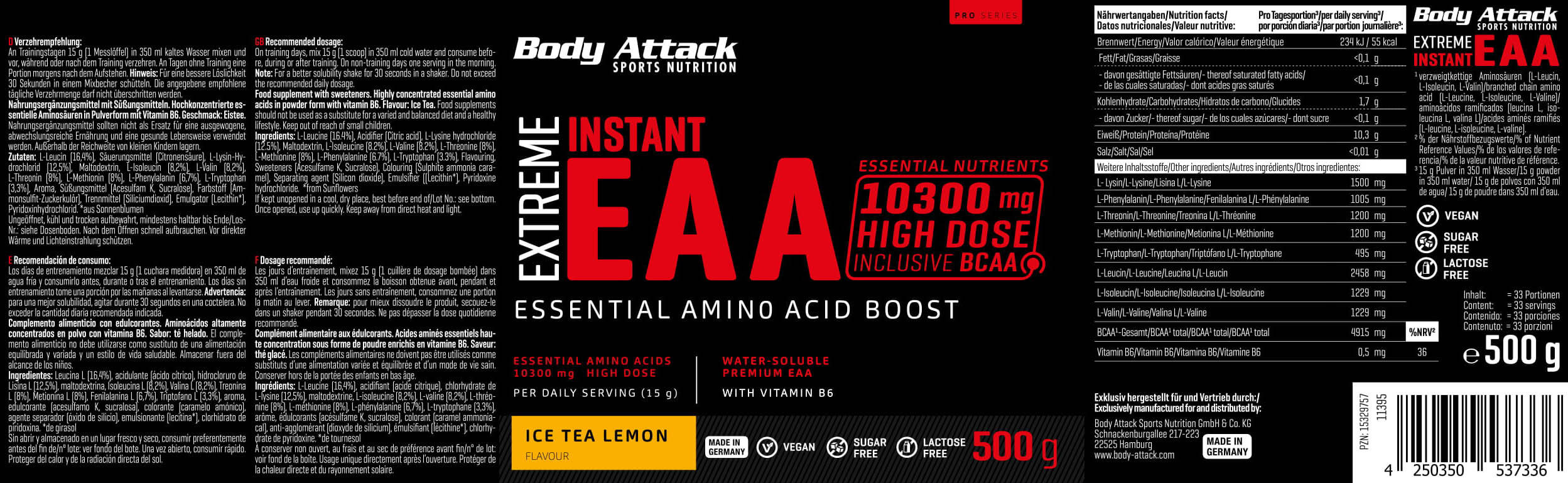 Body Attack Extreme Instant EAA - 500g 2/2