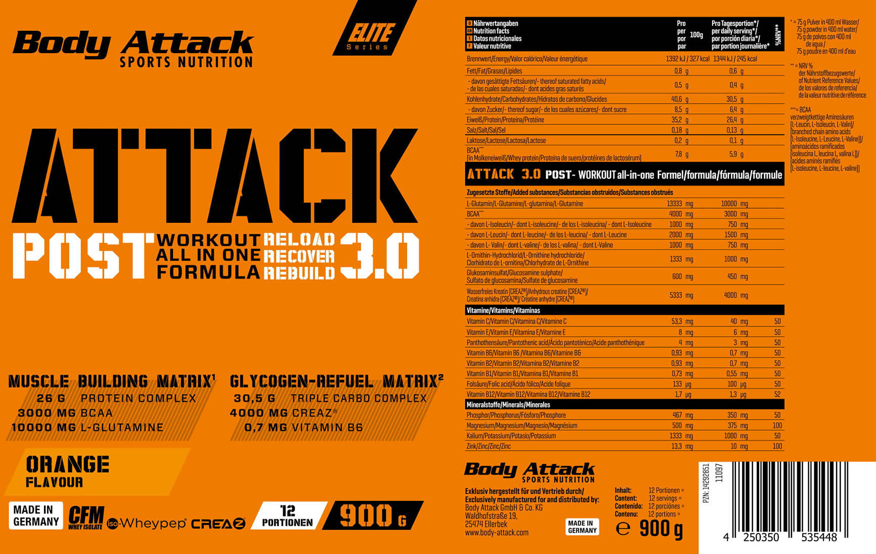 Body Attack POST ATTACK 3.0 900g 7/7