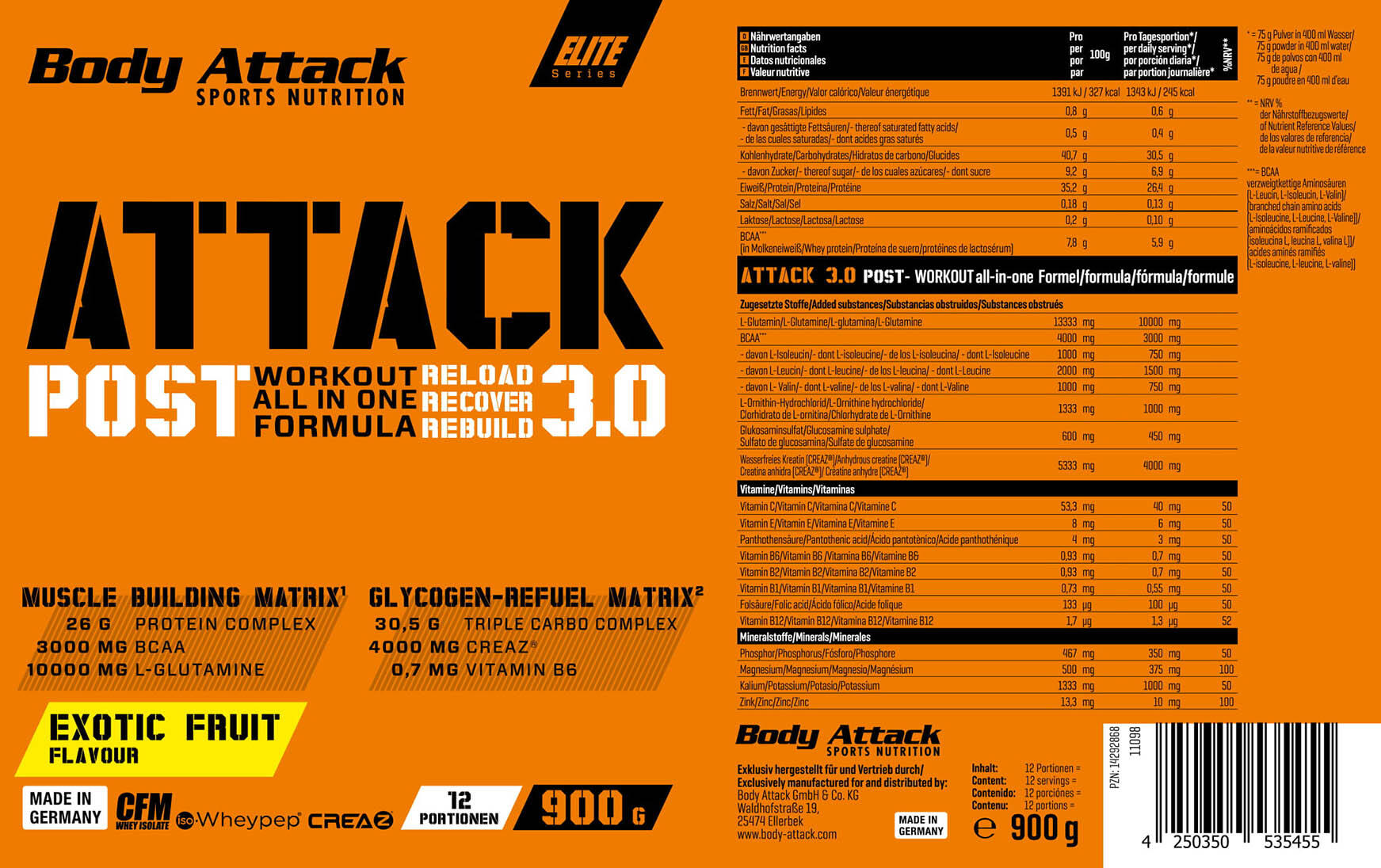 Body Attack POST ATTACK 3.0 900g 6/7