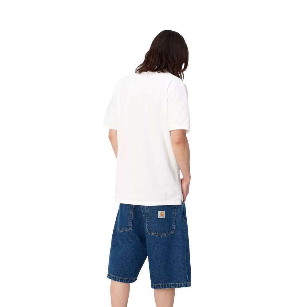 Polo Blanco Carhartt Chase Pique White de Ajuste Holgado 4/6