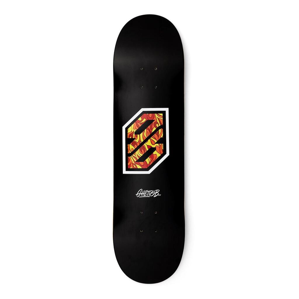 Skateboard Deck Ghettoblaster Pregripped Flame White 8.25"