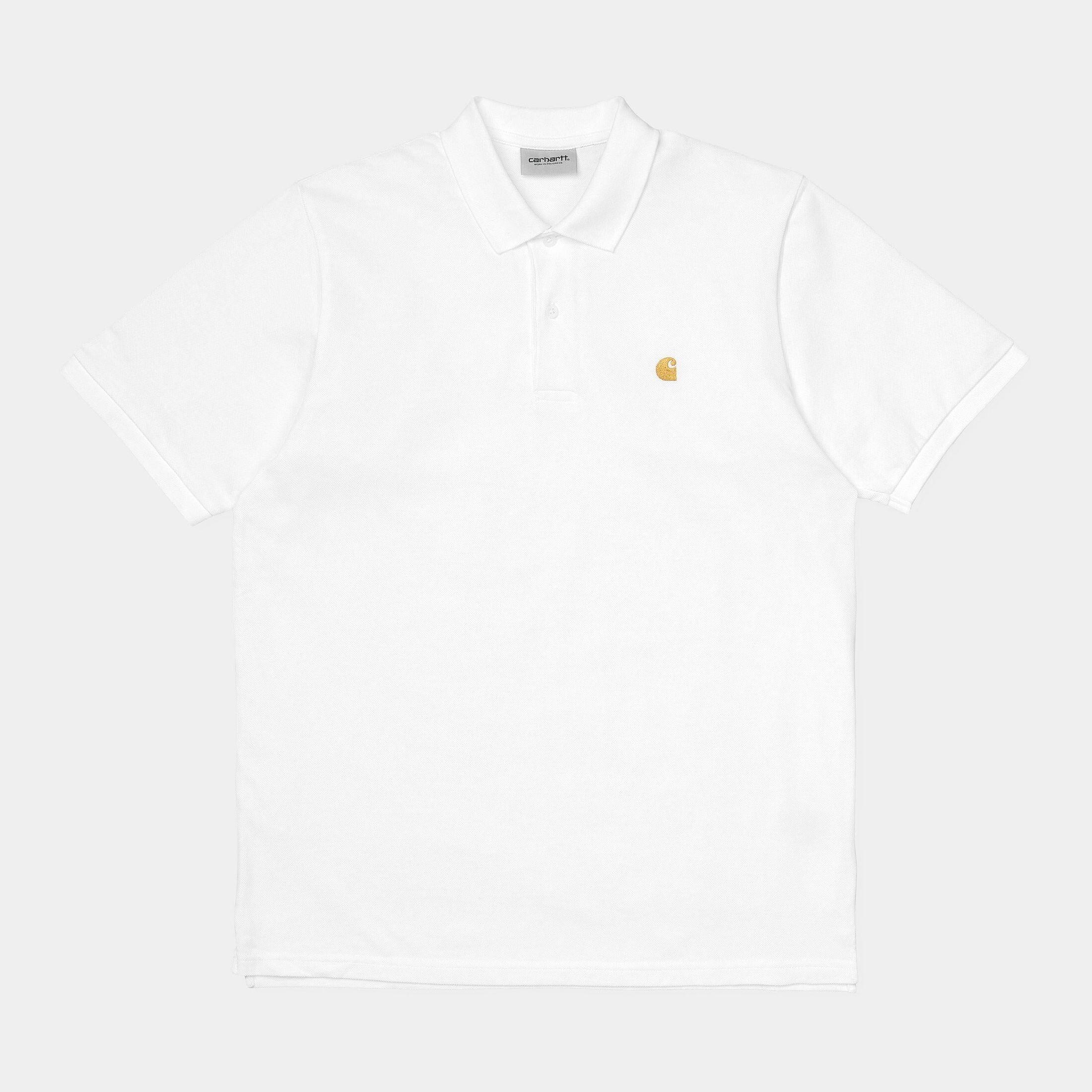 Polo Blanco Carhartt Chase Pique White de Ajuste Holgado 6/6