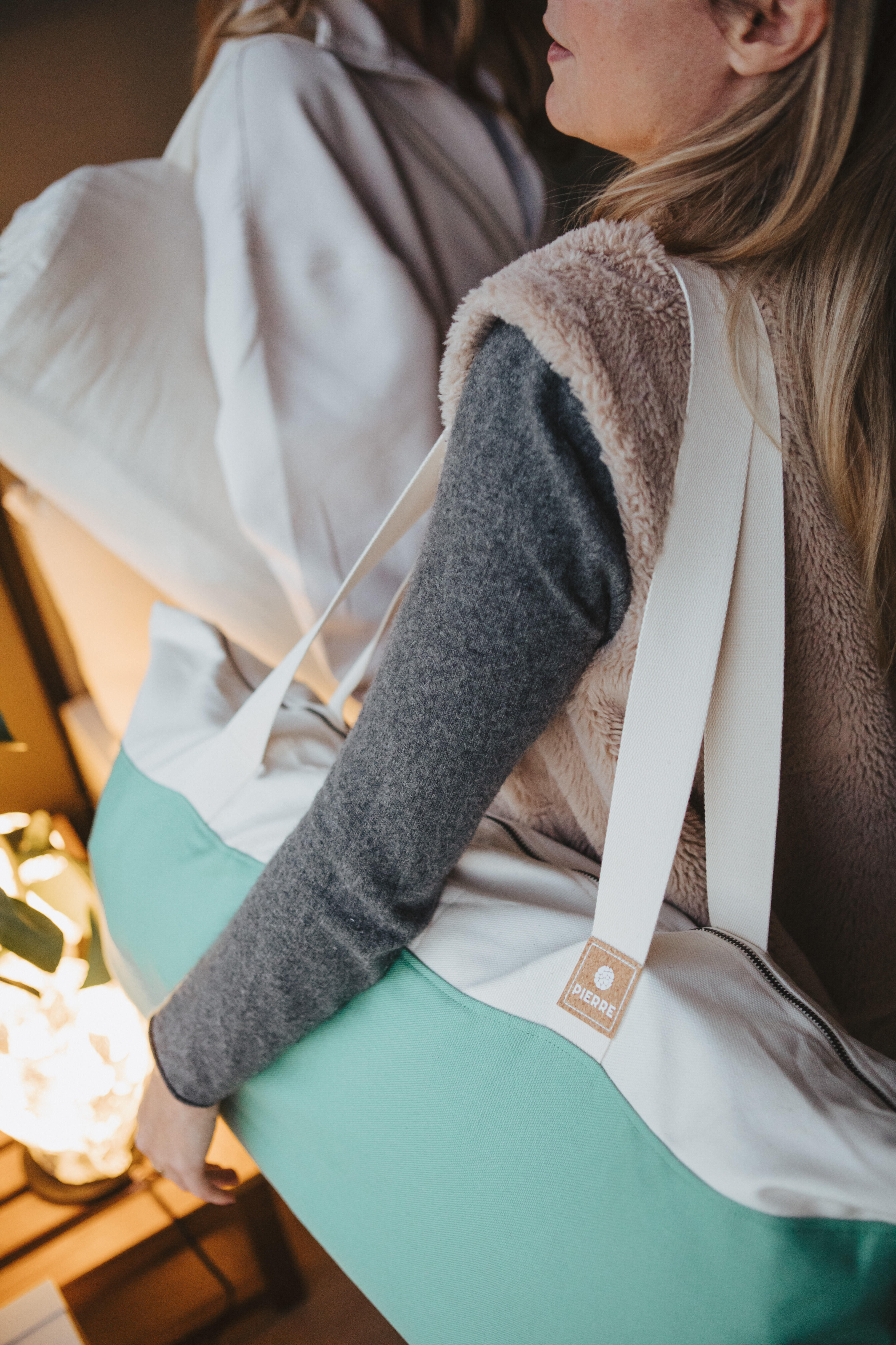 Sac De Yoga En Toile Oversize – Grande Capacité – Poche Avant Pour Téléphone, Clés – Bandoulière Longue – Multi-usage : Sport, Plage, Shopping, Maman – Léger 511 G