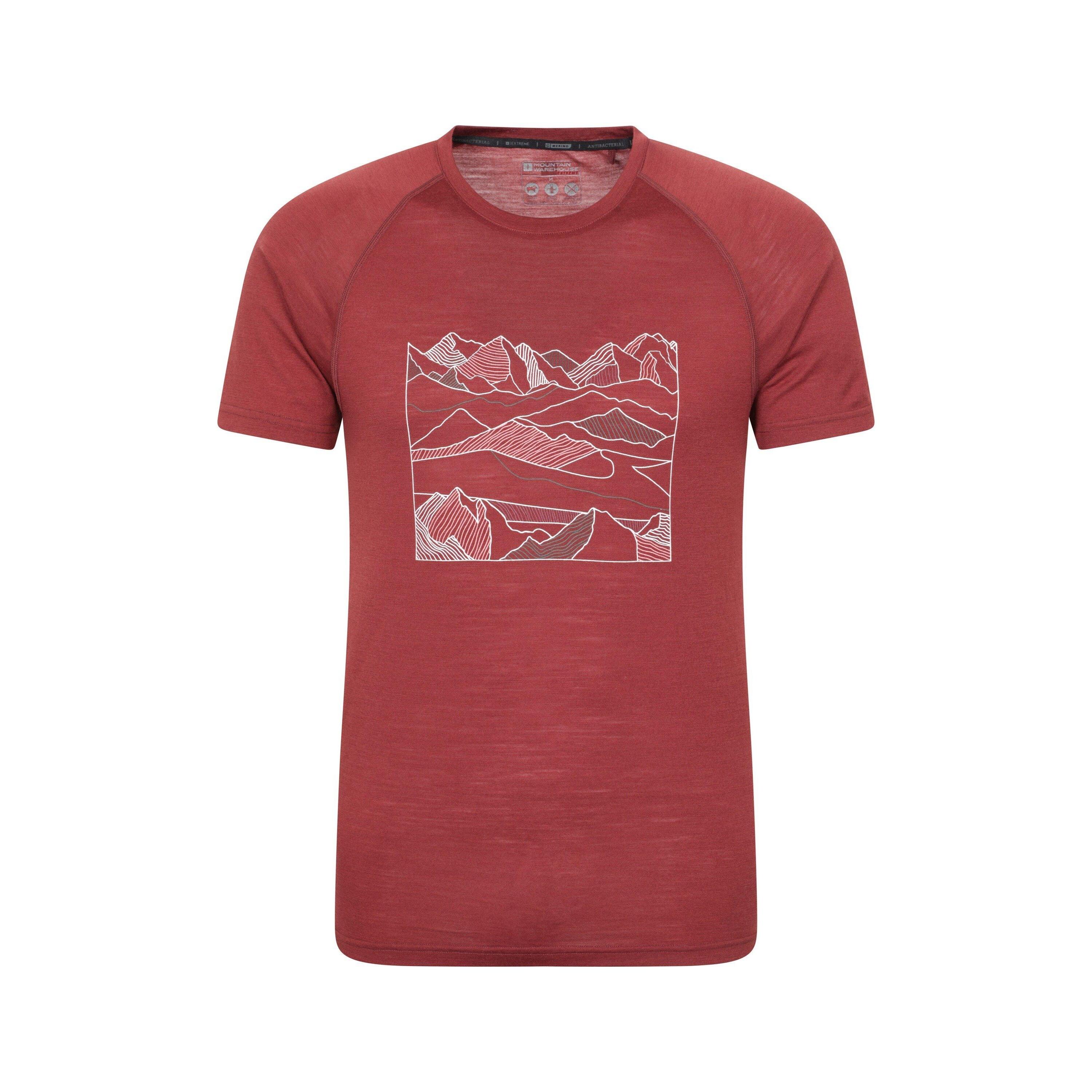 Mountain Warehouse Mens Quest Printed Merino Blend Thermal Top