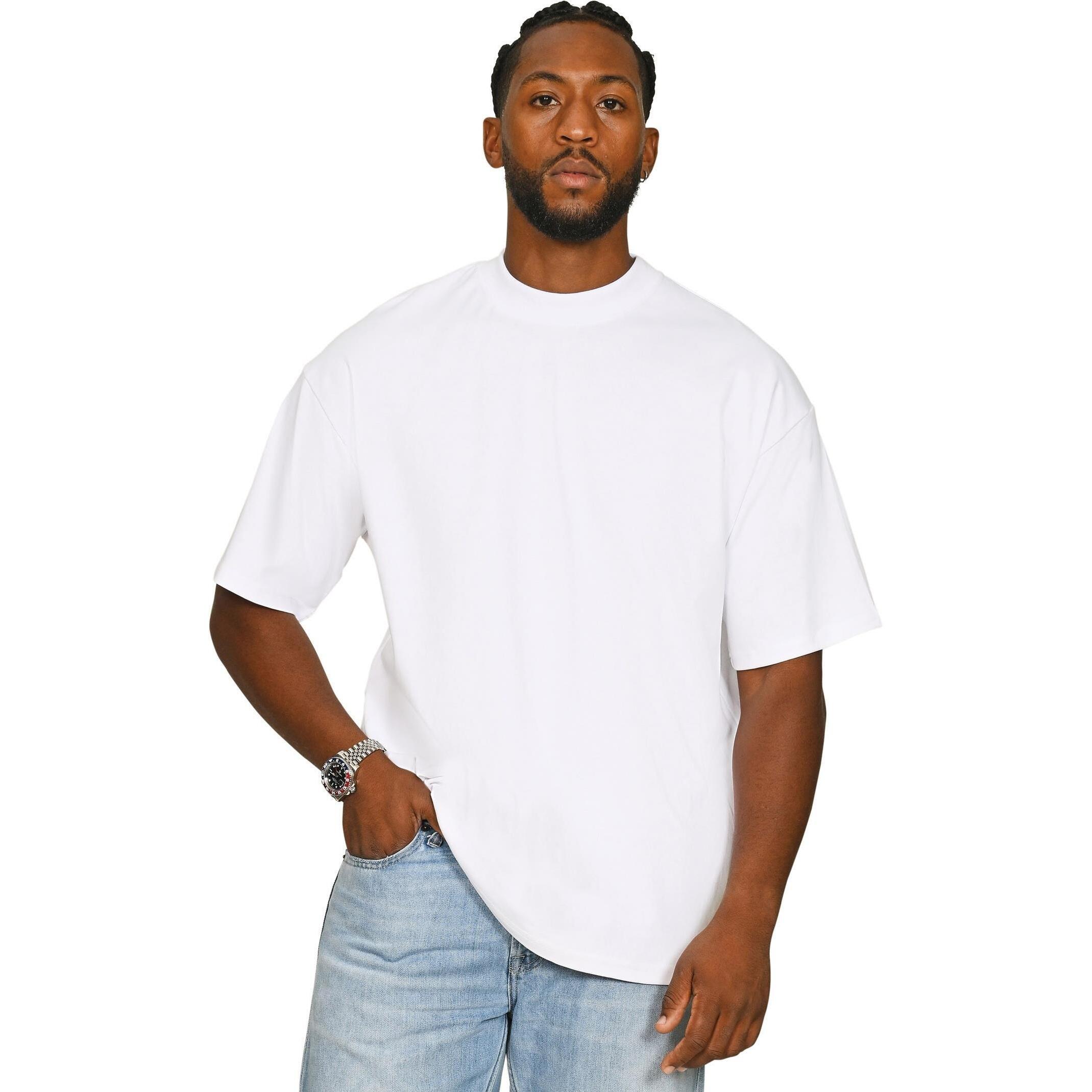 Casual Classics Mens Combed Ringspun Cotton Extended Neckline Oversized T-Shirt